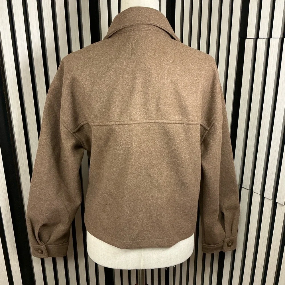 New Love Tree Tan Button-Up Jacket, Sz M - Picture 4 of 7